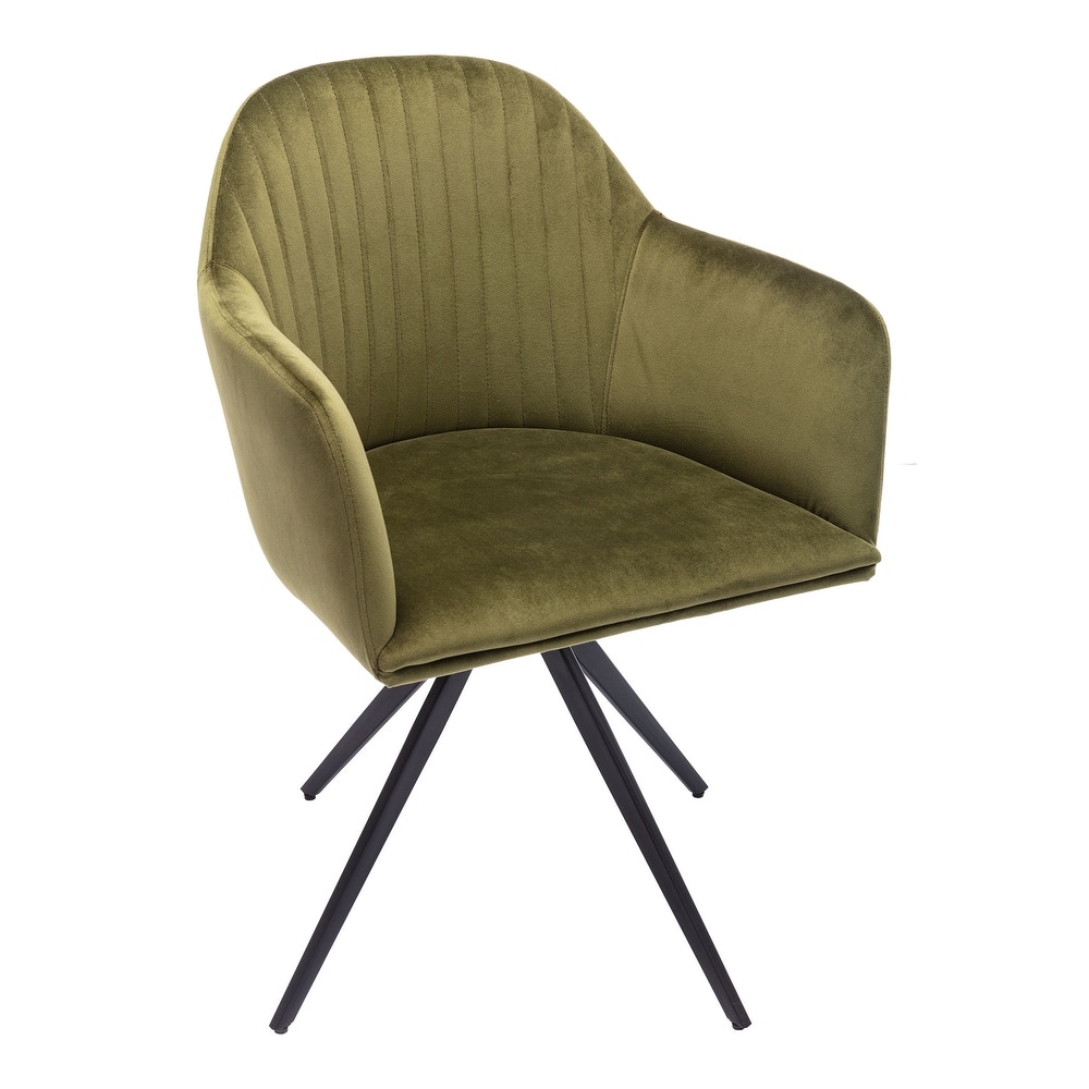 Rowe Swivel Arm Velvet Chair