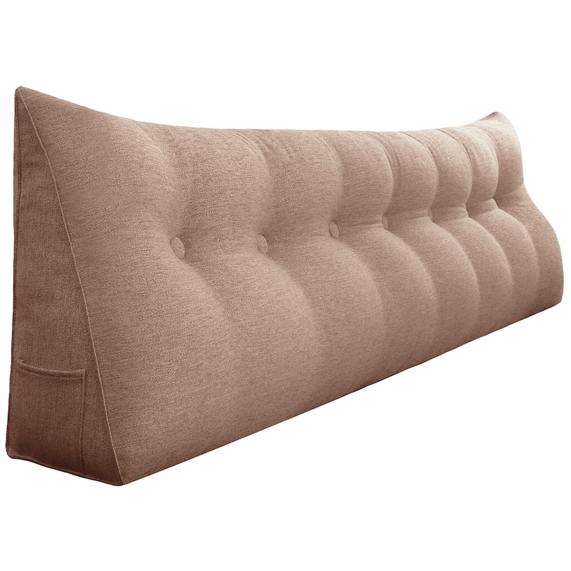 WOWMAX Bed Rest Wedge Reading Pillow Headboard Back Support Cushion - King - Blush