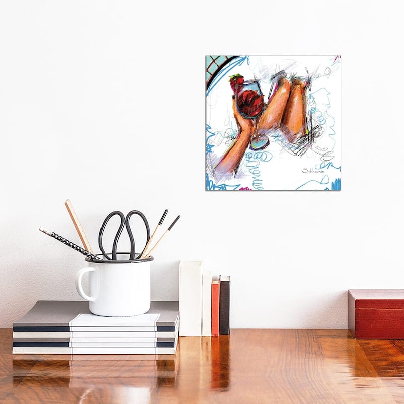 iCanvas "Bubble Bath With Red Wine" by Victoria Sukhasyan Canvas Print - 12x12x0.75