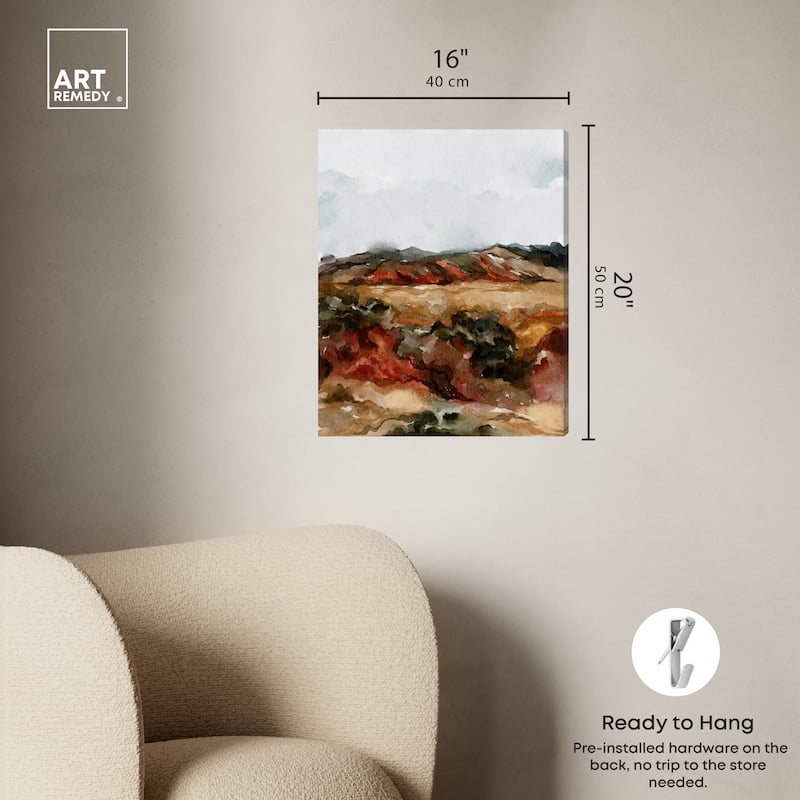 Art Remedy A Campfire Gallery Wrapped Landscape 1 Piece Canvas Wall Art Watercolor Style