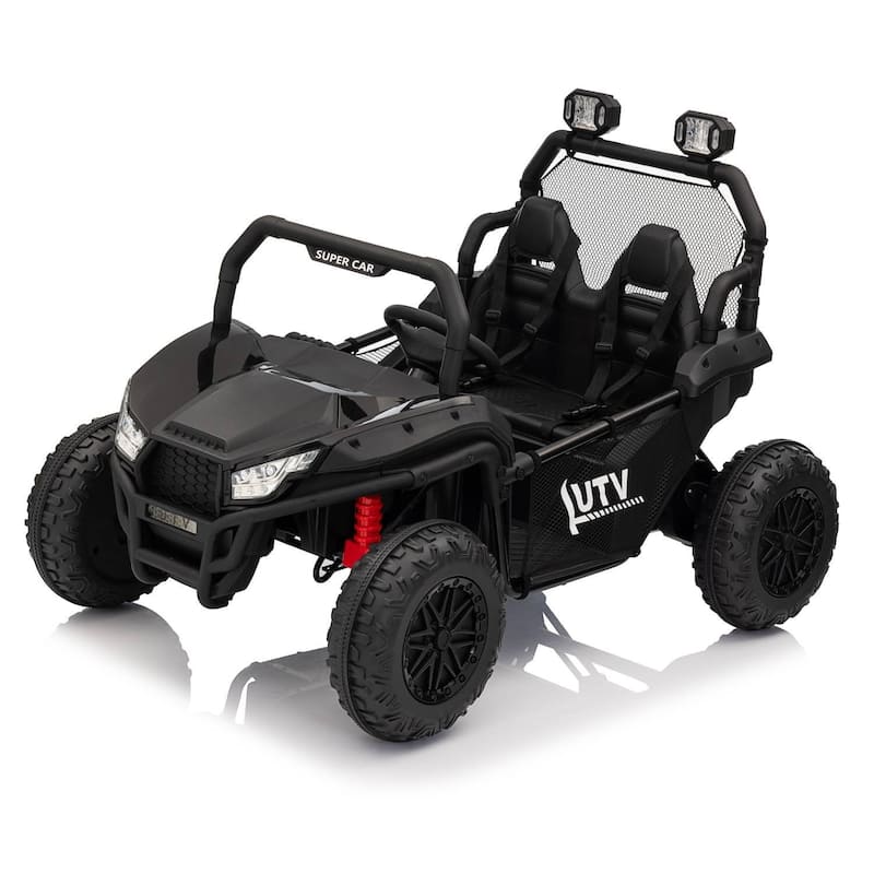24V 2-Seater Kids UTV Ride-On Car Toy with Parent Remote Control for Kids Best Gifts - Black