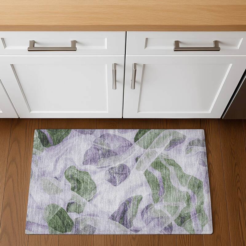 Premium Washable Super Soft Contemporary Jenna Mayfield Rug - Lavender - 1'8" x 2'6"