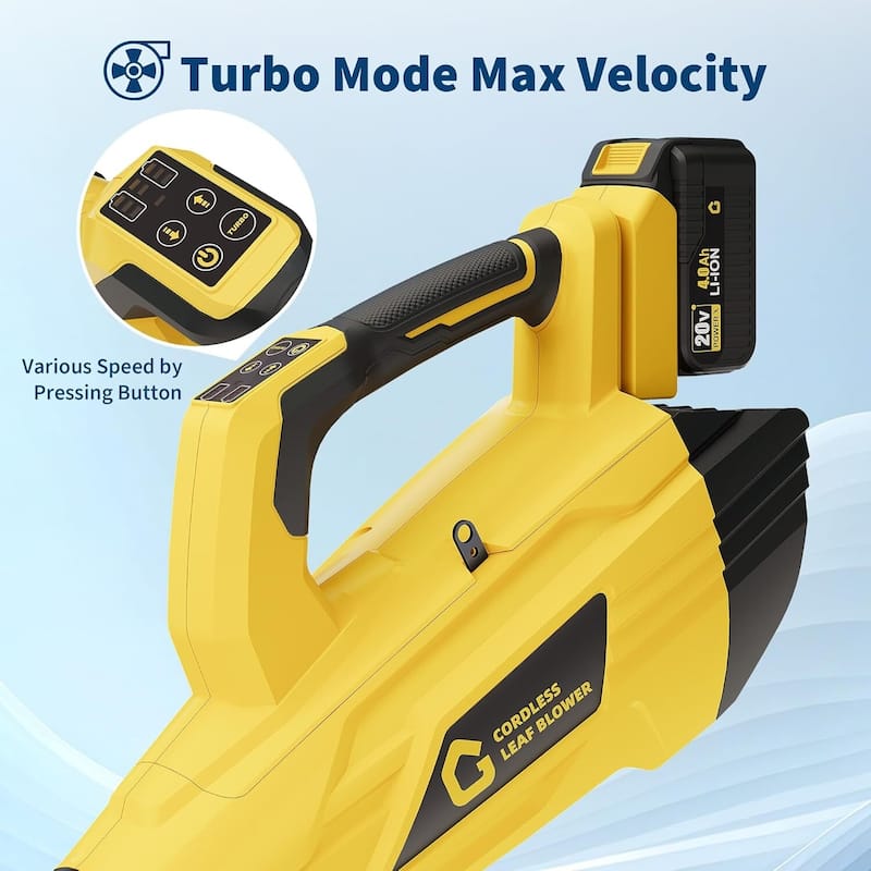 2 Speed 700CFM 250MPH Cordless 20V Electric Leaf Blower for Lawn Care, Blowing Leaves, Patio, Dust - N/A