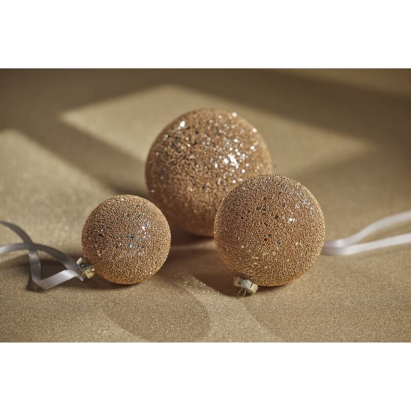 Hoshi 4" Beaded Glass Ball Ornaments, Set of 6