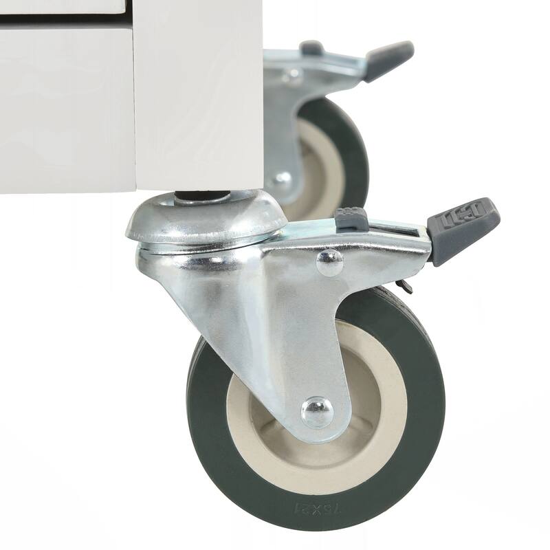 Kitchen Island Cart with Solid Wood Top and Locking Wheels