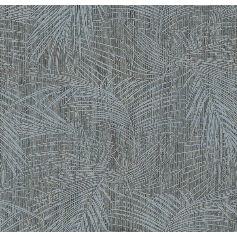 York Wallcoverings Della Palm Blue Multi Wallpaper