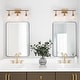 preview thumbnail 2 of 10, Blobfish Modern Gold 3-Light Bathroom Vanity Lights Glass Wall Sconces - L 21.6" x W 6.5" x H 11"