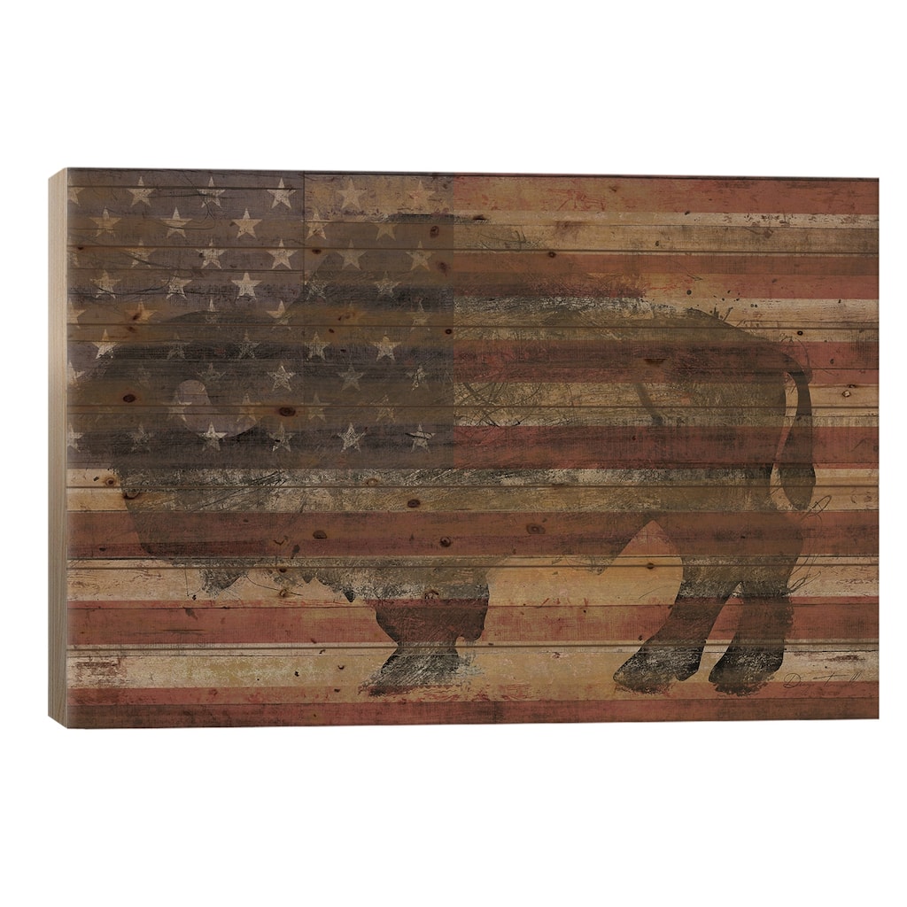 American Bison I Print On Wood by Diego Tirigall - Multi-Color