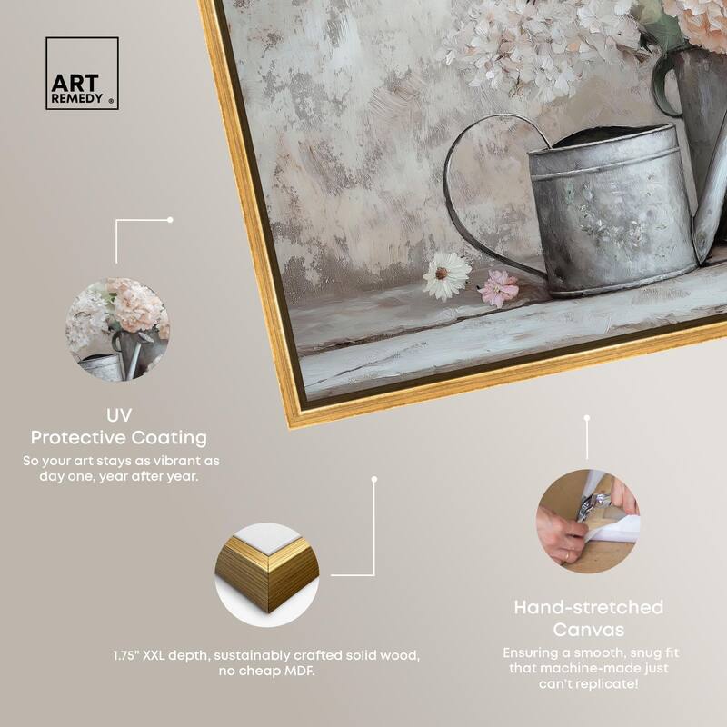 Can and White Blooms Canvas by Art Remedy