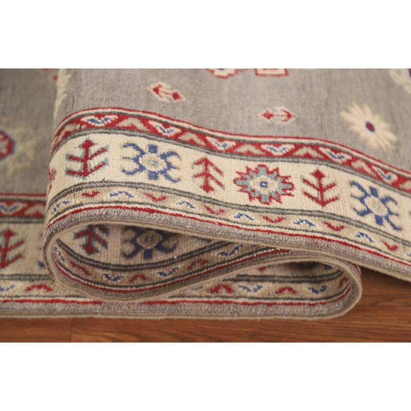 Kazak Runner Rug Handmade Geometric Wool Carpet - 2'9" x 19'3"