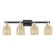 preview thumbnail 130 of 137, Innovations Lighting Downtown Urban - Bridal Veil - 4 Light 32" Bath Vanity Light Mercury/Black Antique Brass