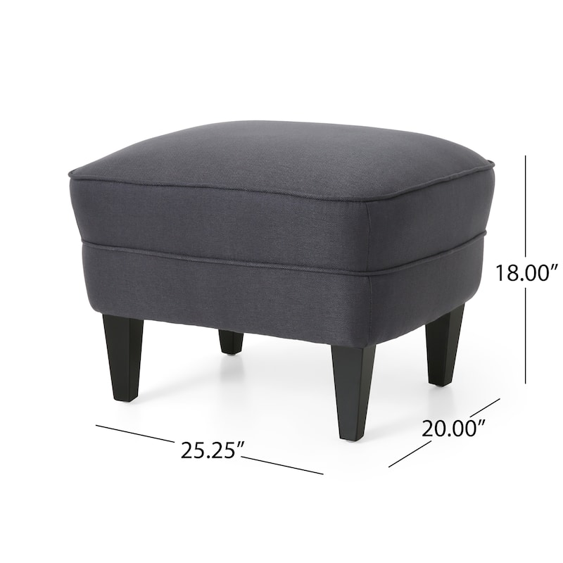 Grey 33" Upholstered Ottoman Club Chair