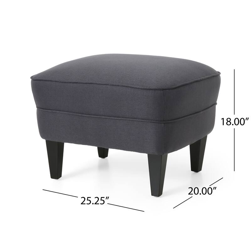 Roomfitters Tufted Accent Chair with Ottoman Set, Nailhead Trim Upholstered Lounge Chair with Wood Legs for Living Room, Gray