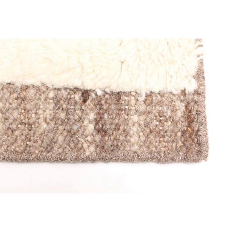 ECARPETGALLERY Braid weave Sienna Cream Wool Rug - 5'3 x 7'10