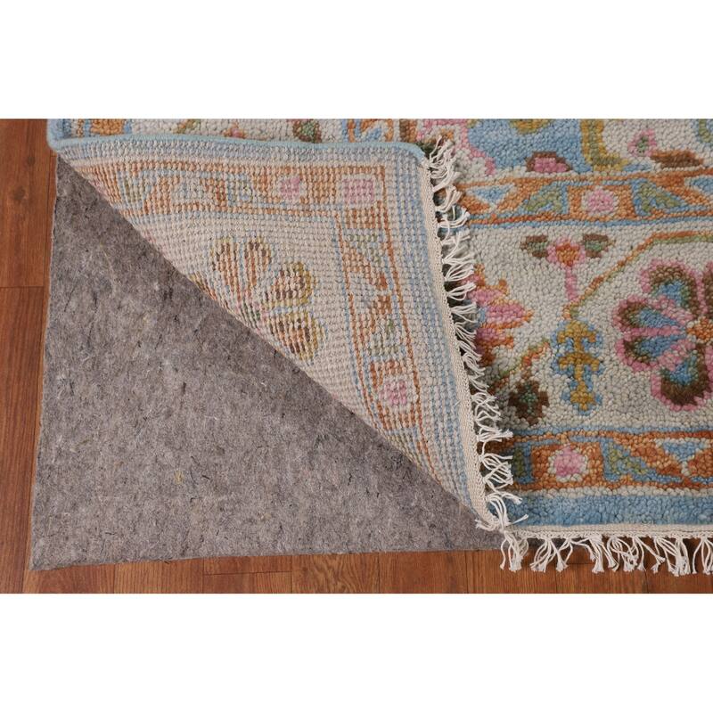 Blue Geometric Heriz Serapi Indian Area Rug Handmade Wool Carpet - 7'10"x 10'0"