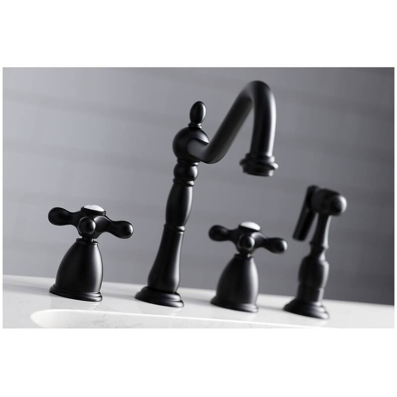 Kingston Brass Heritage 1.8 GPM Widespread Kitchen Faucet - Includes