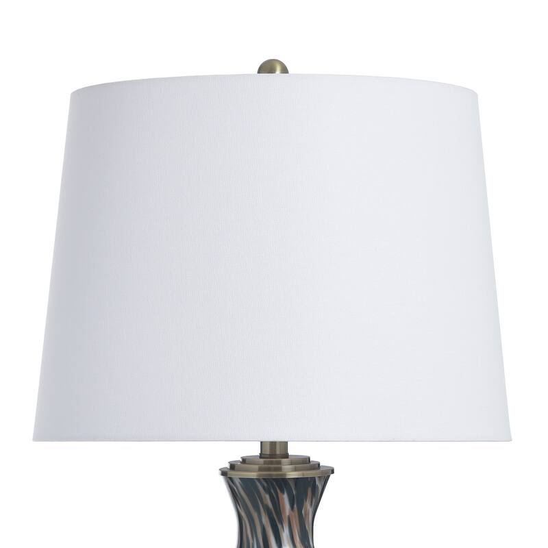 StyleCraft Glass Table Lamp - Igny Gold - White Shade