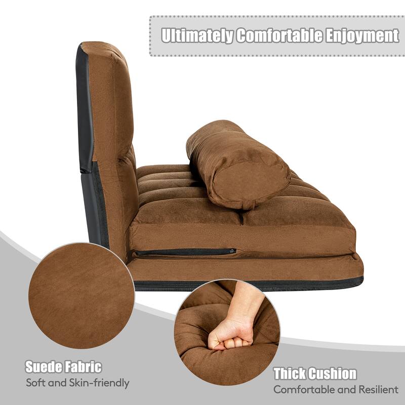 Costway Foldable Floor Sofa Bed 6-Position Adjustable Lounge Couch