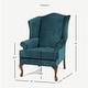preview thumbnail 3 of 5, Estella Traditional Wingback Queen Anne Accent Chair in Velvet