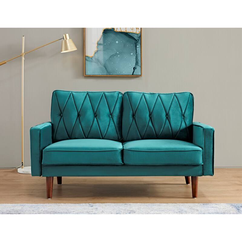 Feemster Velvet Tufted Cushion Back 2Pcs Living Room Set
