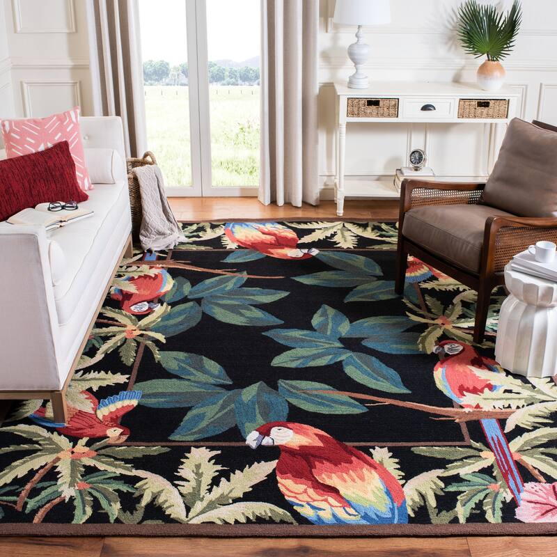 SAFAVIEH Handmade Chelsea Vibretha French Country Wool Rug - 6' x 9' - Black