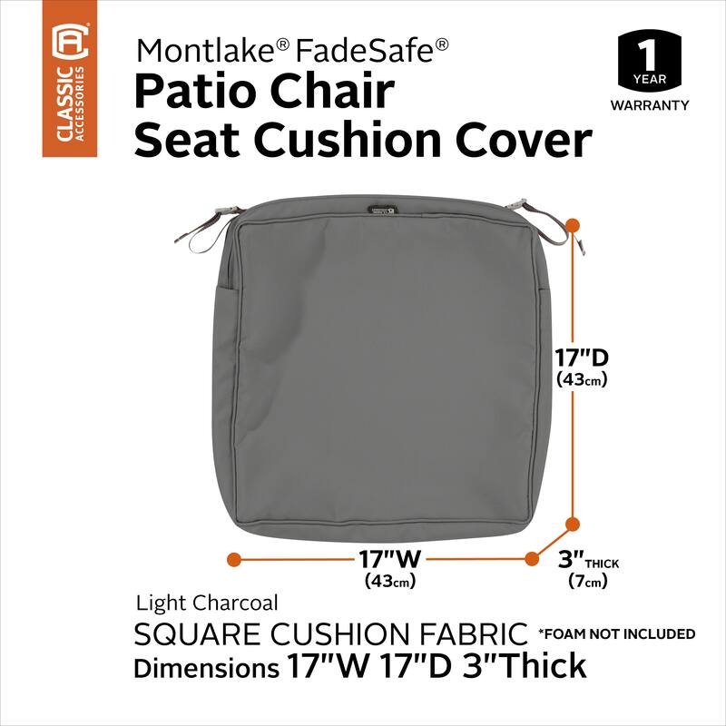 Classic Accessories Montlake Water-resistant Seat Cushion Slip Cover