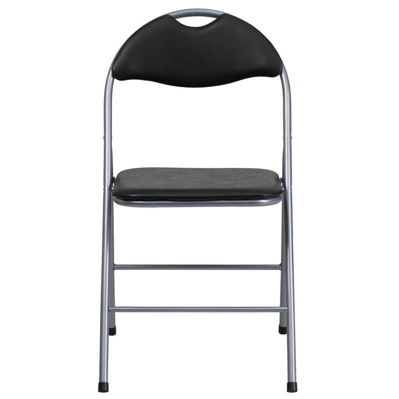 4 Pack 300 lb. Capacity Vinyl Metal Folding Chair with Carrying Handle
