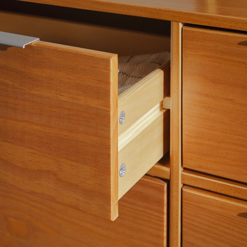 Middlebrook Designs Modern Minimalist Solid Wood 6-Drawer Dresser - Caramel