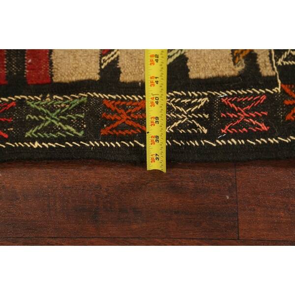 Geometric Kilim Shiraz Persian Tribal Area Rug Hand-woven Wool Carpet - 2'0" x 2'10"