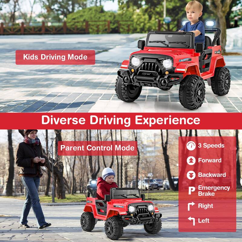 Gymax 12V Kids Ride on Truck Car w/Remote Control Threaded Wheels 3