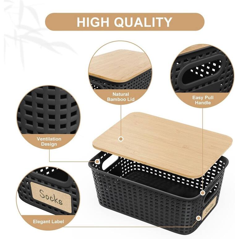 5 Part Storage Bin with Bamboo Lid