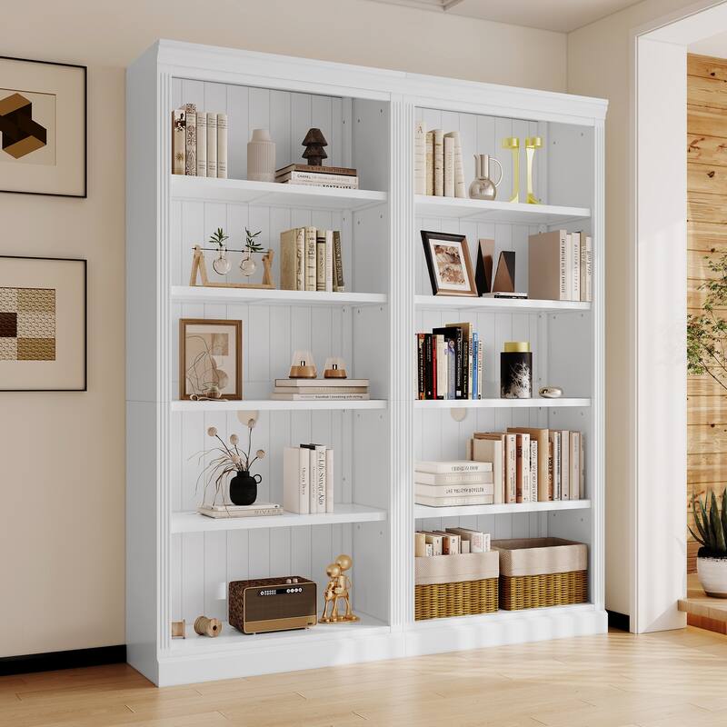 5-Tier Home Decor Bookshelves Suite with Adjustable Shelves