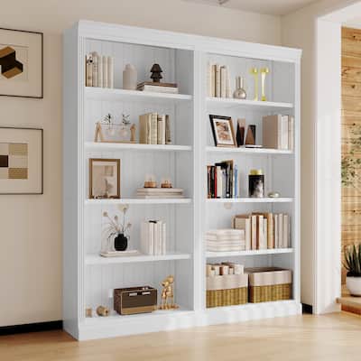 5-Tier Home Decor Bookshelves Suite with Adjustable Shelves