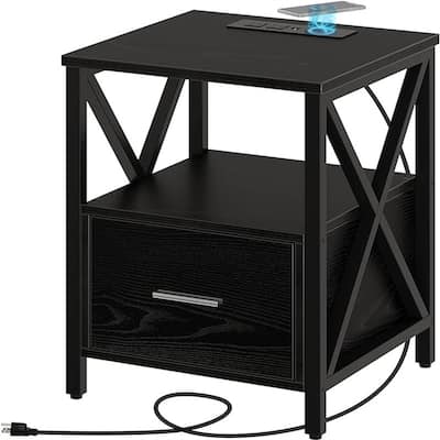 Nightstand with Power Outlet and USB Ports