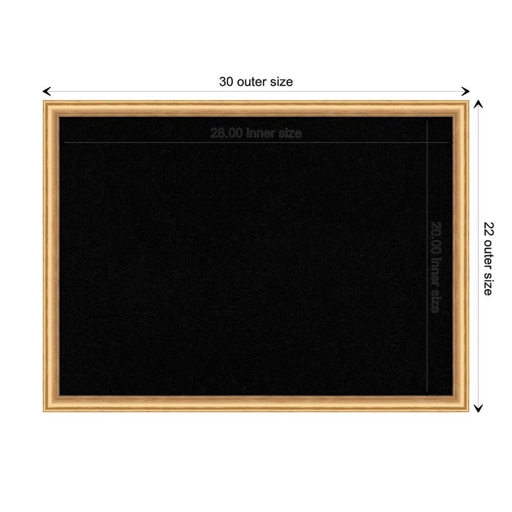 Salon Wood Framed Black Corkboard Bulletin Board