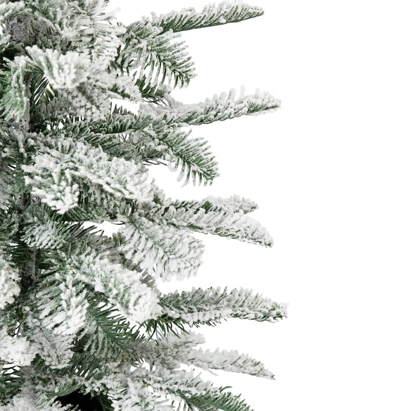 Flocked Pine Potted Artificial Christmas Tree - 28" - Unlit