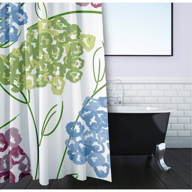 71 x 74-inch Hydrangeas Floral Print Shower Curtain