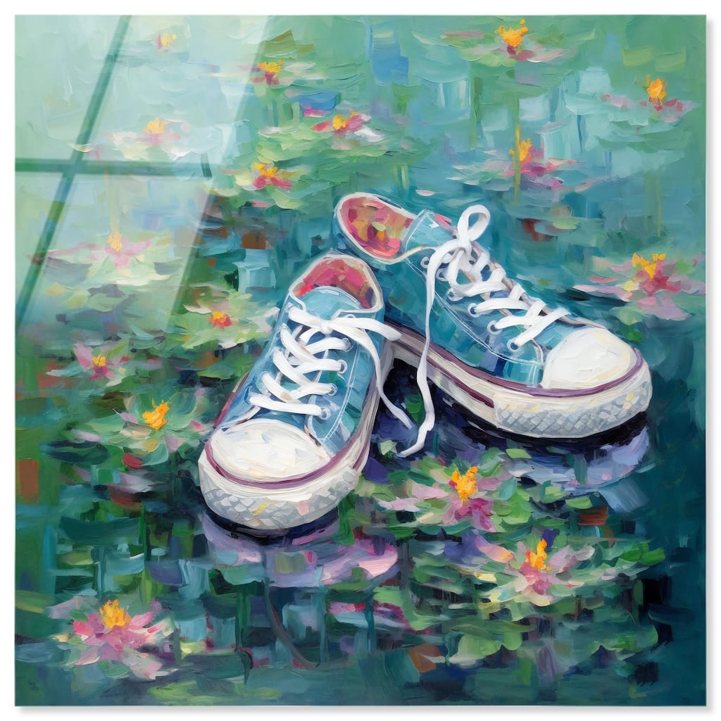 Lily Pad Sneakers II Acrylic by Art Remedy, Ready to Hang
