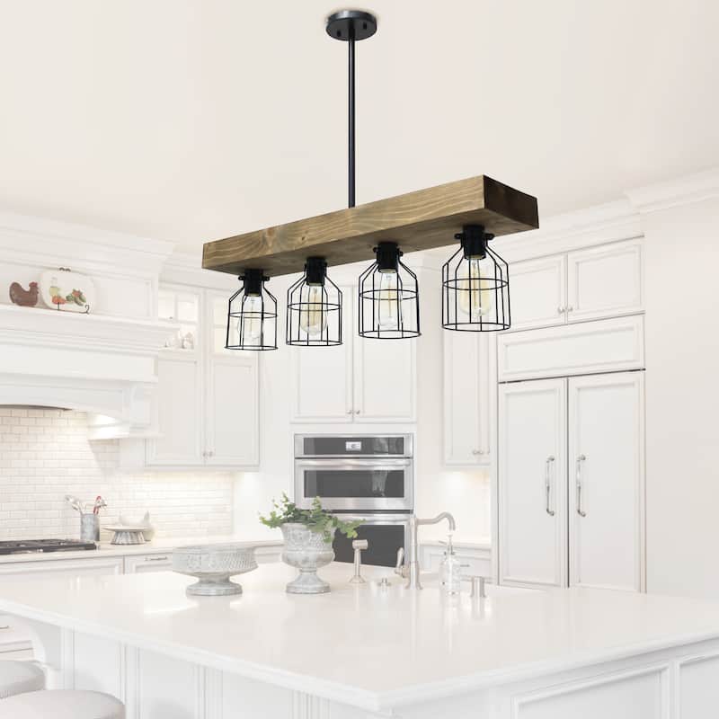 4 Light Rustic Cage Pendant