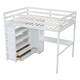 preview thumbnail 26 of 32, Desk Design Wood Full Size Loft Bed
