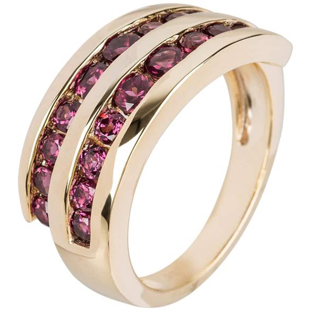 Yellow Gold Plated Over Sterling Silver Rhodolite Garnet Ring