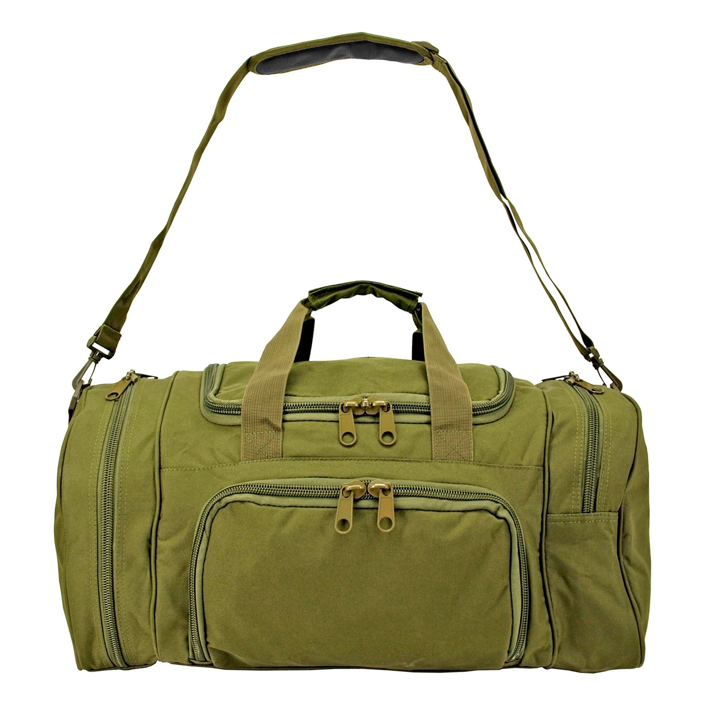 olive green duffle bag