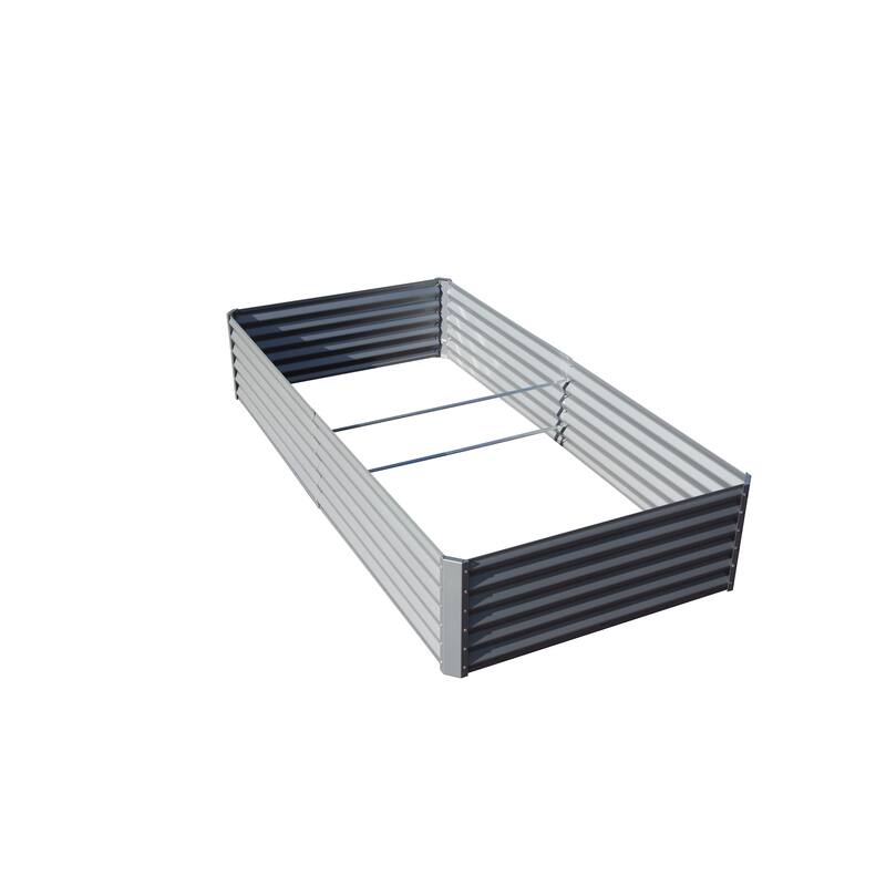 Metal Raised Rectangular Flower Beds Weather-Resistant Raised Flower Beds with Open-Ended Base for Gardening Vegetables