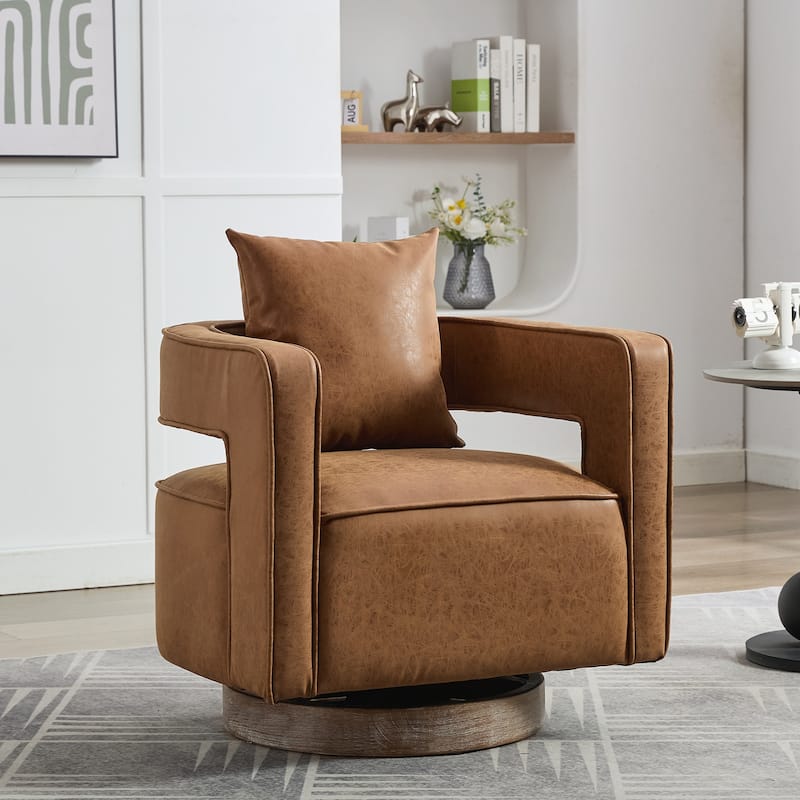 Swivel Accent Open Back Chair Modern Comfy Sofa Chair With Base For Nursery Bedroom Living Room Hotel Office