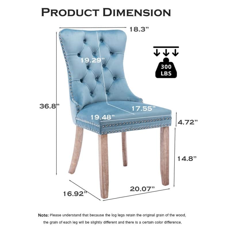 Tufted Naliheads Solid Wood Upholstered Dining Chairs (Set of 2)