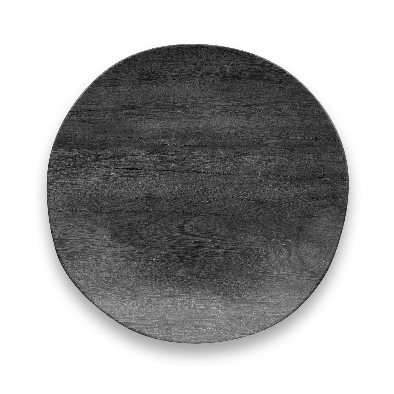 Abode Homewares Faux Real Blackened Planta Wood-look Wood Salad - Black - 8.5" - Set of 6