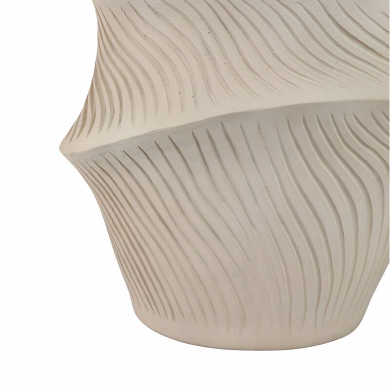 Resin Vase with Sculptural Textured Design and Curved Detailing