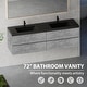 preview thumbnail 17 of 32, ABRUZZO Single Sink Wall Mount Floating Bath Vanity in Cement Grey with Black Quartz Sand Surface Top - 24"