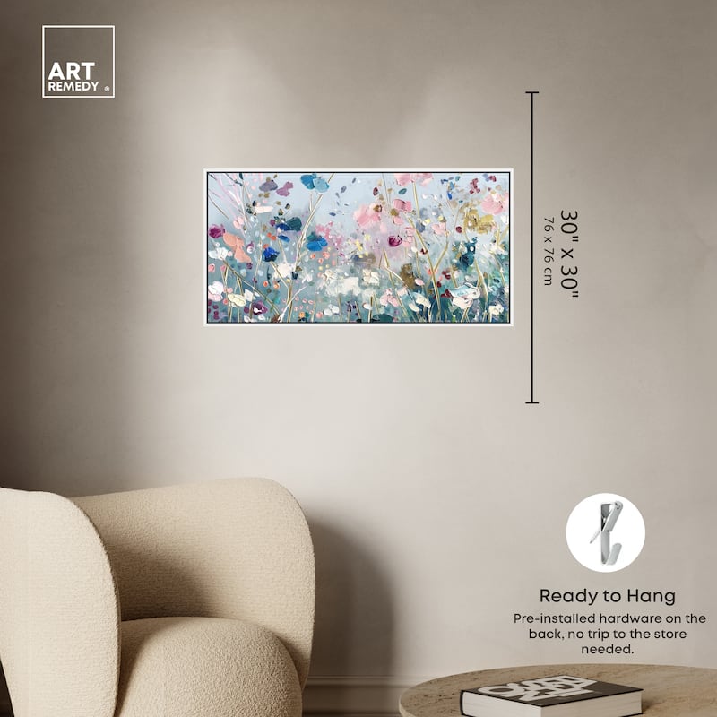 Art Remedy Blue Forest Ii Framed Floral Fine 1 Piece Canvas Wall Art