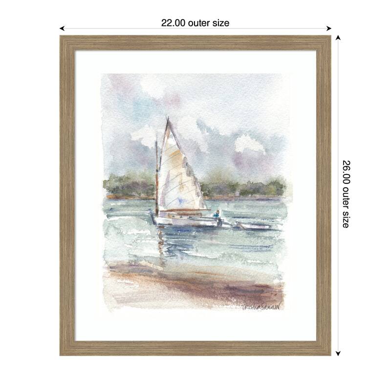 Kate and Laurel Framed Art 1 Maryanne Welch Chatham Fog Sailboat by Patricia Shaw